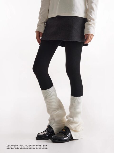 Slit Socks, Stacked Socks, Warm Flared Calf Socks Paired with Pantyhose to Enhance Leg Shape, Long Leg Warmers for Autumn and Winter