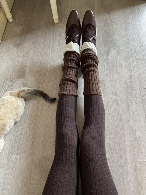 Twist Pattern Leggings Maillard Style Miu Series 2025 Spring and Autumn New Micro-Pressure Slimming Versatile Tights