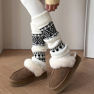 Wool Fair Isle Socks, Slouch Socks for Women, Autumn and Winter, Paired with Shark Pants, Snow Boots Socks, Leg Warmers for Winter