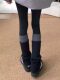 Patchwork Sock Set with Shark Print Leggings for Women, Autumn and Winter Knitted Thickened Long Leg Warmers