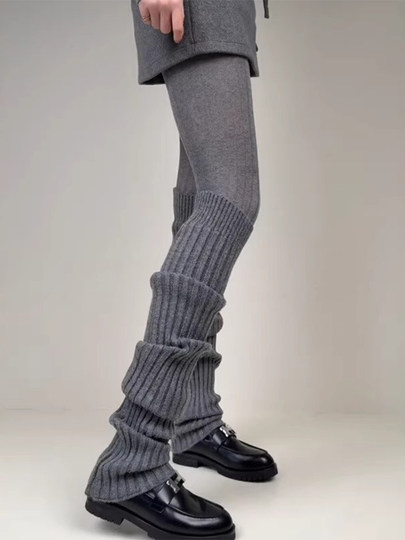 Gray over-the-knee socks set pile socks for women autumn and winter slimming y2k long tube with pantyhose non-slip warm knee and leg covers