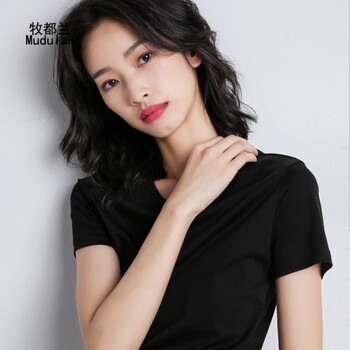 B mudulan pure cotton t-shirt women's slimming korean style bottoming versatile round neck 2026 short-sleeved spring and summer tops