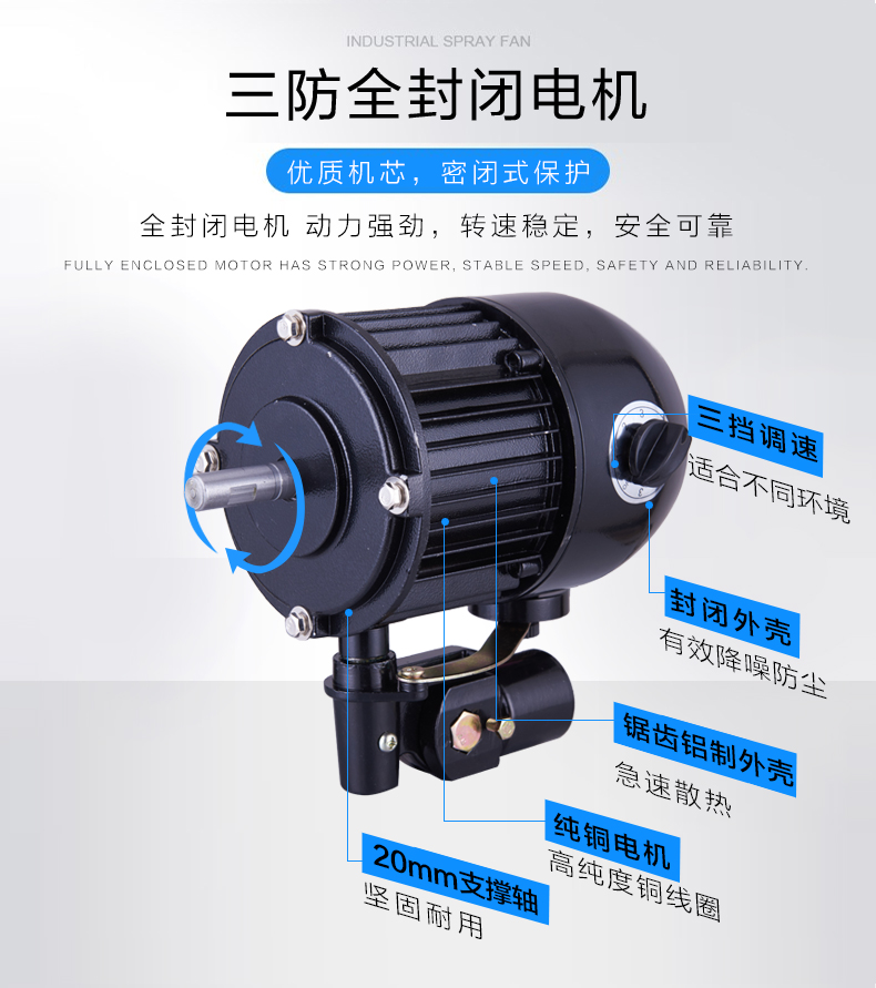 Quạt công nghiệp không thấm nước chống bụi chống thấm dầu động cơ đồng nguyên chất Huwei xanh lợi ích quạt sàn CNHW quạt phun sương - Quạt điện quạt điều hòa aqua