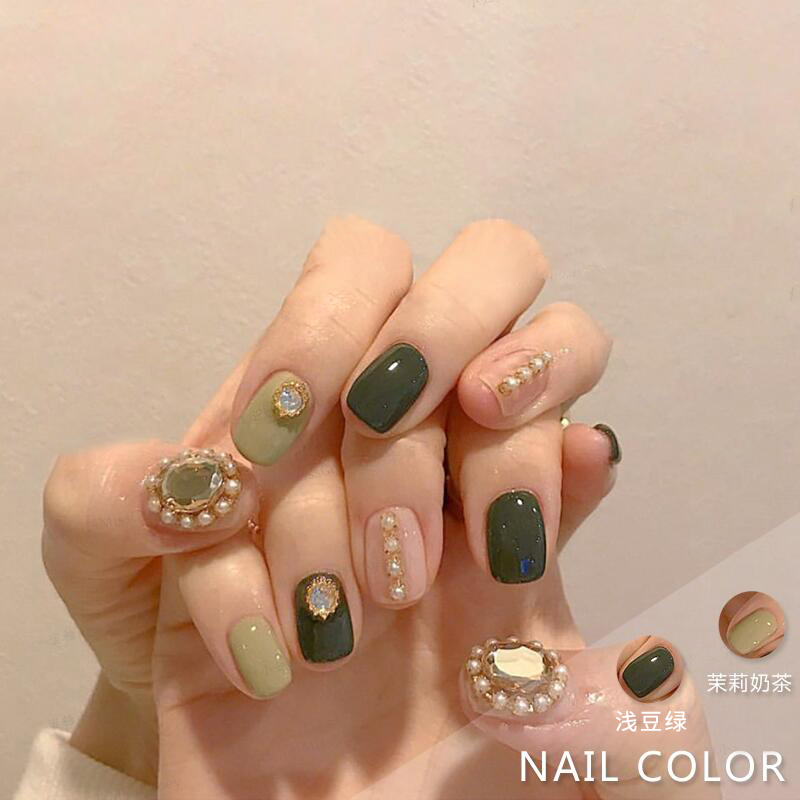 Jasmine Milk Tea Chia Butter Gel 2020 Summer Season Net Red Pop Bull Oil Fruit Ink Green Smeared Green Nail Polish Gel