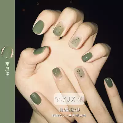 Retro pumpkin green nail polish glue 2020 new net red popular color matcha military green elegant style nail shop dedicated