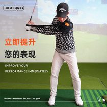 Mellelinks golf swing broadband correctly swing swing radius full rotating shoulder No. 1 wood beat far