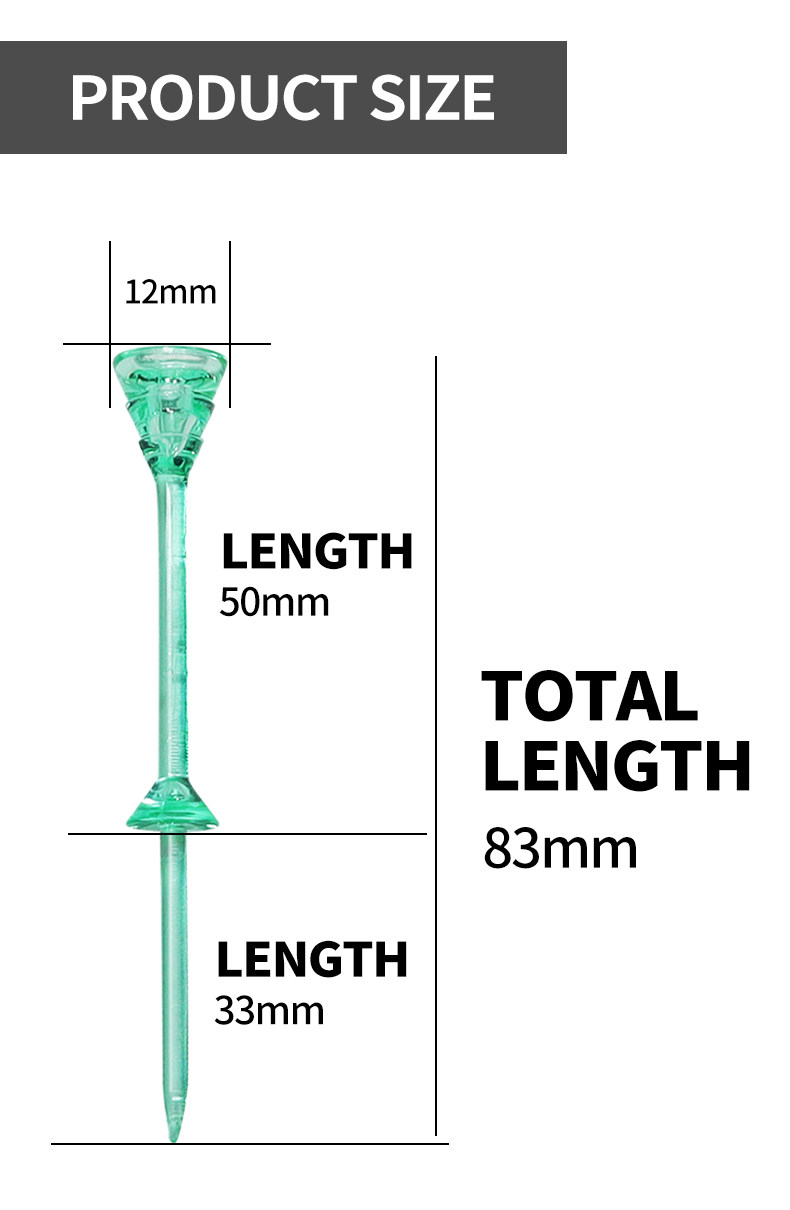 подставка для шара 新款黑tee30个 超细高尔夫球tee 限位高尔夫球钉 83mm黑色 OTHER