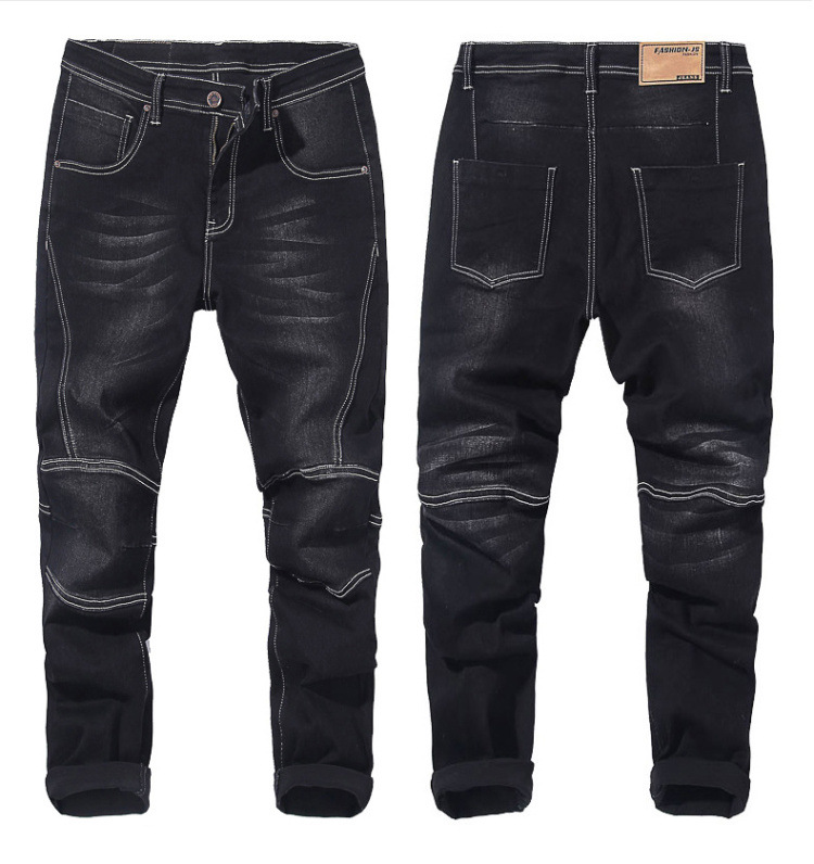 Quần jeans nam mùa thu rộng kích thước quần xu hướng trẻ trung retro chất béo cộng với quần Harlan béo - Quần jean phong cách thời trang nam