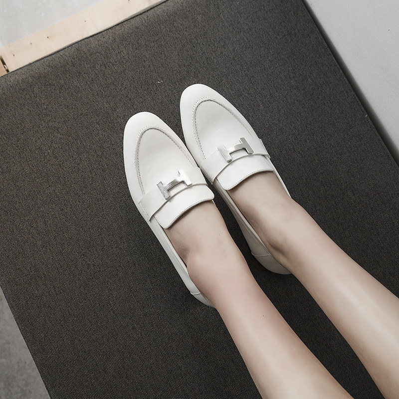 special clearance leather flat shoes female british wild leisure shoes a pedal loafers loafers