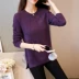 Mùa thu đông mới Phụ nữ phiên bản Hàn Quốc của áo len cổ tròn Áo len nữ cổ lọ xoắn đầu thời trang áo len mỏng áo khoác cardigan nữ Vòng cổ áo len