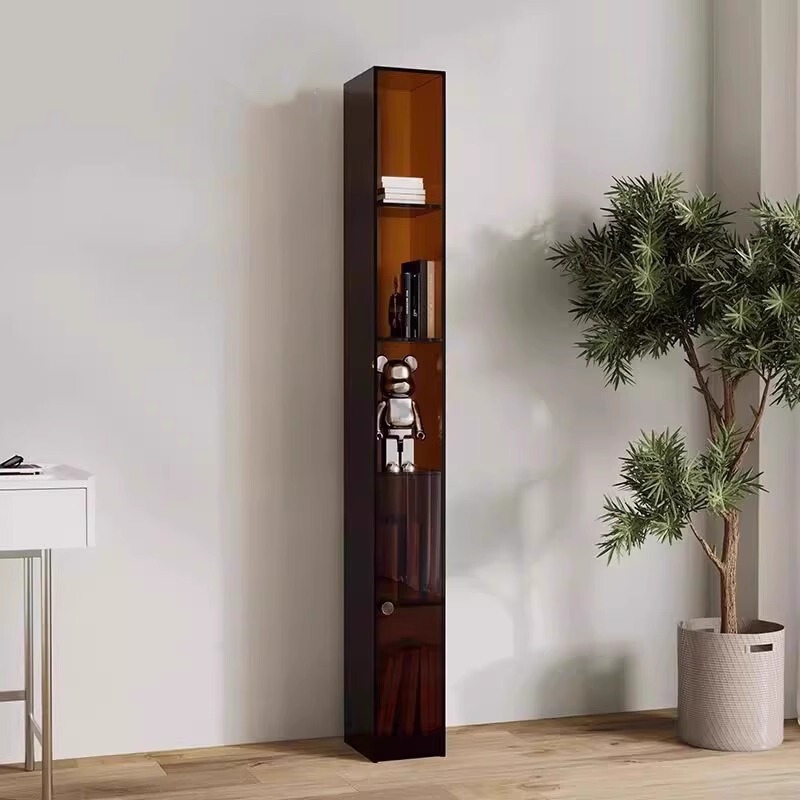 Acrylic Ultra-Narrow Sofa Corner Side Cabinet Storage Rack Display Bookcase Living Room Multi-Layer Floor-To-Ceiling Storage Bookshelf Acrylic Ultra-Narrow Sofa Corner Side Cabinet Storage Rack Display Bookcase Living Room Multi-Layer Floor-To-Ceiling Storage Bookshelf