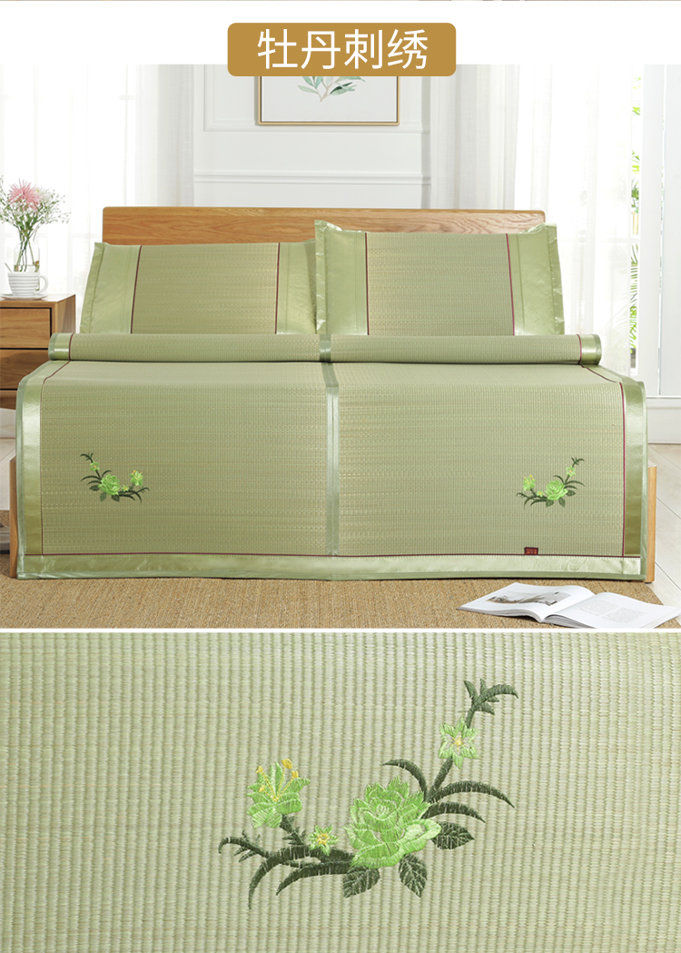 thảm rơm tự nhiên 1.8m đôi gấp ba mảnh mat mat 1,5 0,9 1,2 m sinh viên độc thân ký túc xá - Thảm mùa hè mua chiếu tre