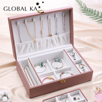 Jewelry box Large capacity hand jewelry high-grade net red storage box Earrings earrings earrings necklace Wedding jewelry box
