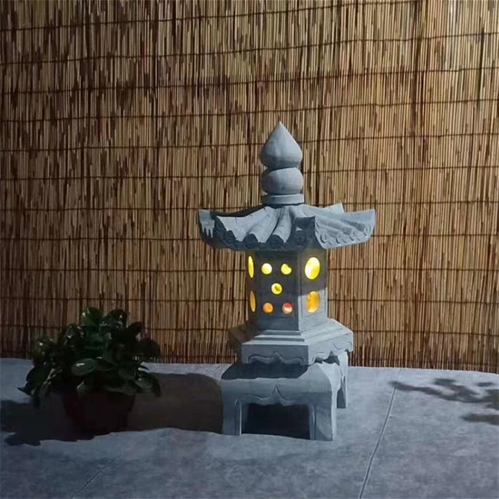 Old stone old stone grinding old stone grinding fan old green stone millstone stone Ting steps stone park villa cushion stone