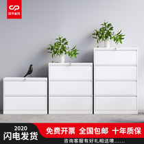  Card box file cabinet Two three four bucket quick-hanging labor folder file cabinet drawer type with lock office iron data cabinet low cabinet