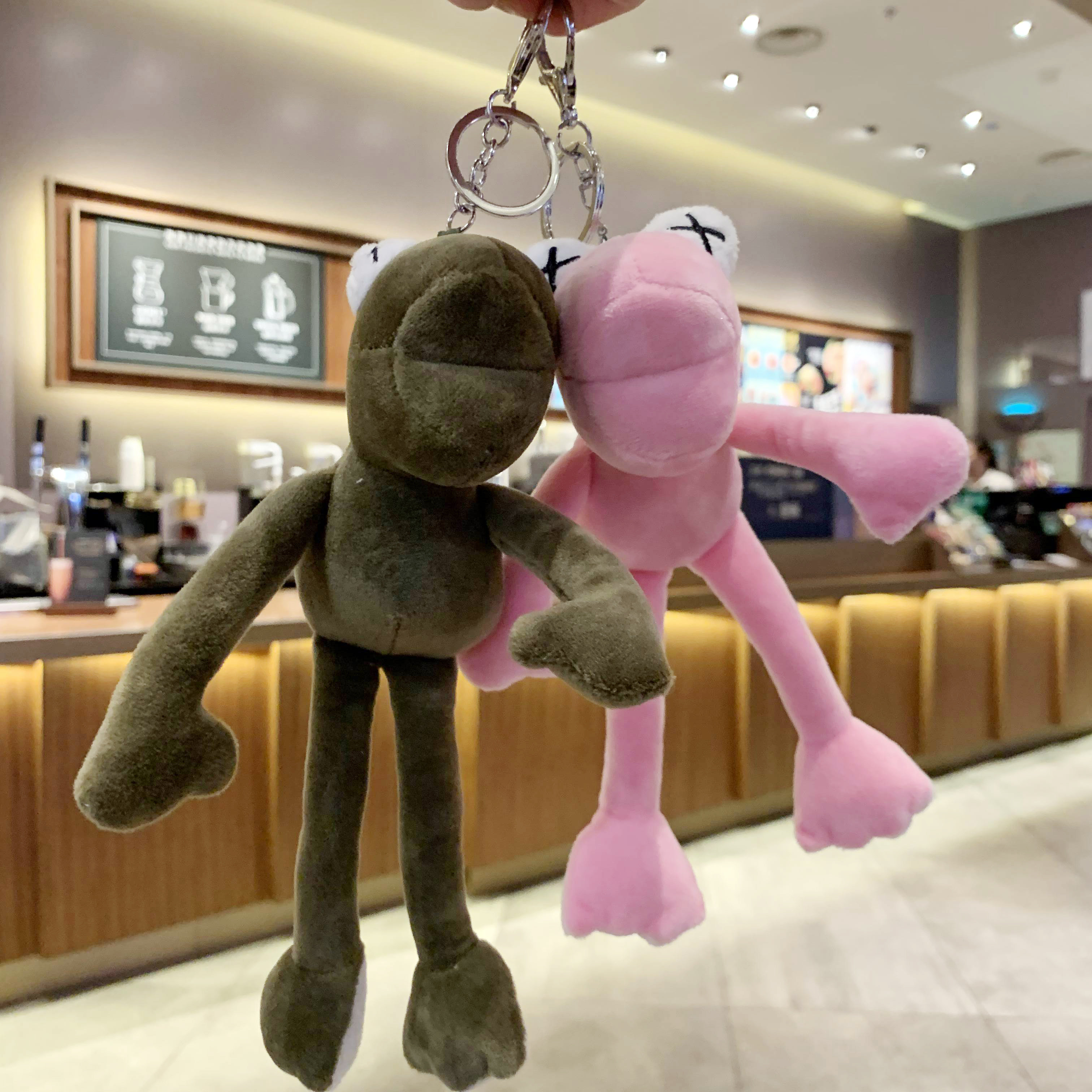 Long-legged frog pendant school bag keychain doll bag bag woman ins tide cute backpack plush doll ugly cute