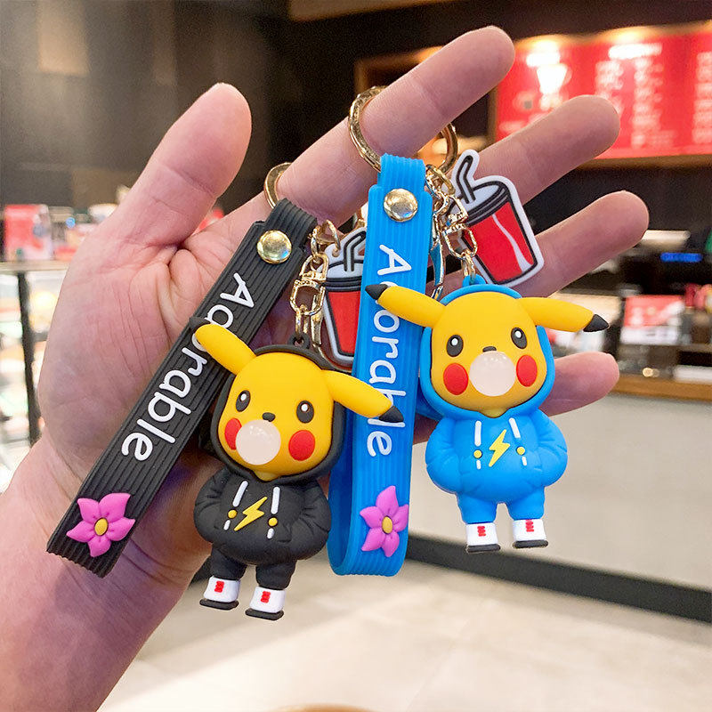 Cartoon Cute Blow Bubble Leather Kachu Creative Bag Hang Accessories Drop Rubber Ring Rings Bag Chain Pendant Gift Key Buckle