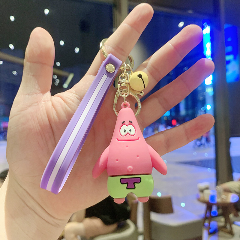 Peacock Blue & Big Star Of Gutta Perchaa bag Doll Key buckle Pendant female lovers lovely ins originality Ring Internet celebrity automobile Key chain Small Pendant