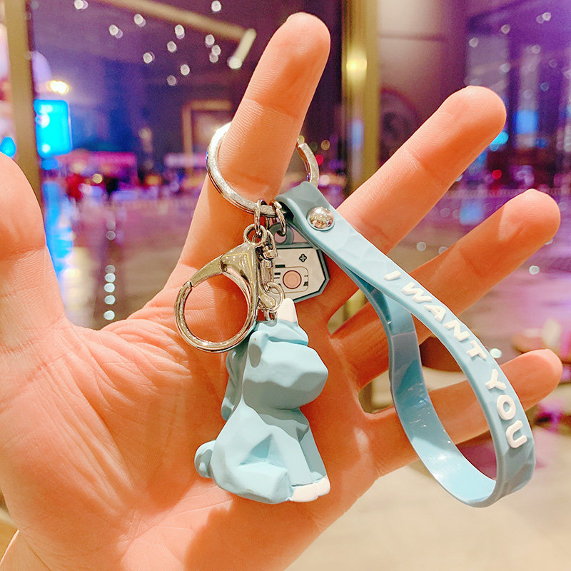 Lemon Yellow & Cut Blue Unicorna bag Doll Key buckle Pendant female lovers lovely ins originality Ring Internet celebrity automobile Key chain Small Pendant