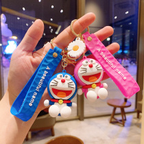 Blue Fat Son Cartoon Bites Cat Key Buckle Woman Cute Machine Cat Creative Little Pendant Paparazzi pins net red