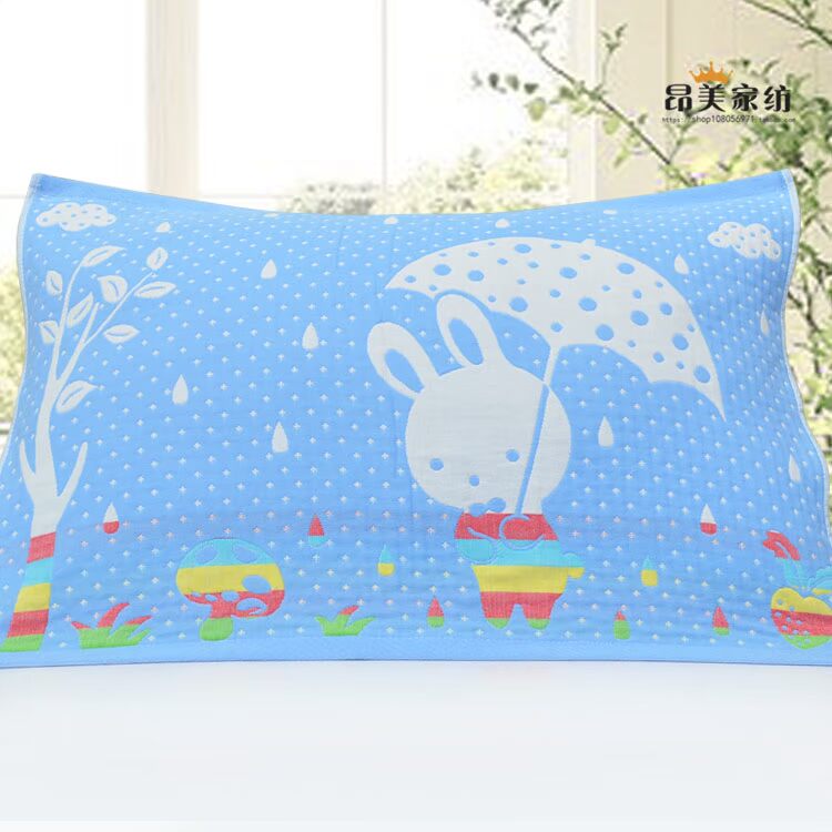 Khăn choàng gối cotton bốn lớp bông hươu cao cổ mẫu dành cho người lớn áo gối lụa