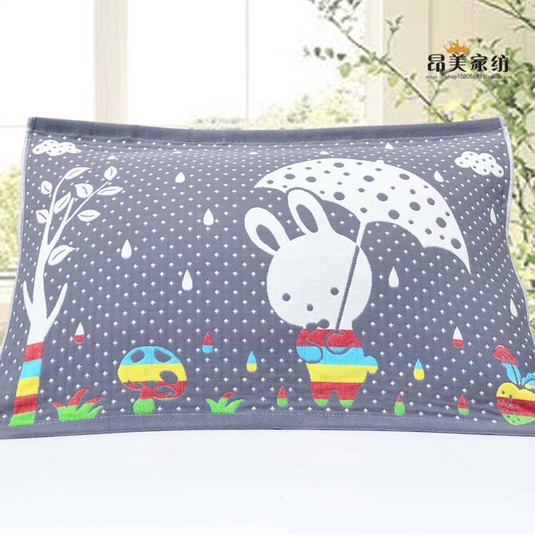 Khăn choàng gối cotton bốn lớp bông hươu cao cổ mẫu dành cho người lớn áo gối lụa