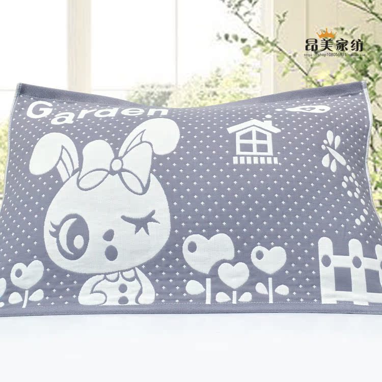 Khăn choàng gối cotton bốn lớp bông hươu cao cổ mẫu dành cho người lớn áo gối lụa