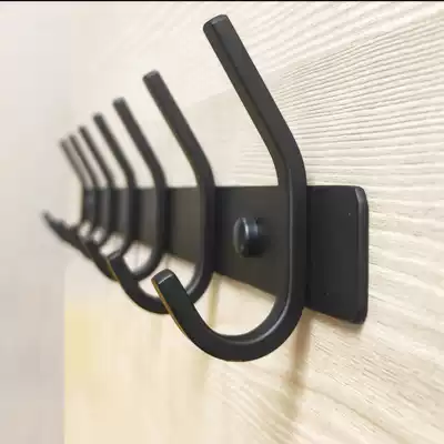304 stainless steel coat hook wardrobe long row black wall decoration load-bearing non-perforated toilet adhesive hook