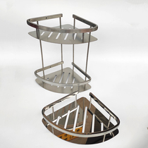 Clearance 304 stainless steel thickened shelf bathroom wall-mounted perforated bathroom home improvement storage wall corner tripod