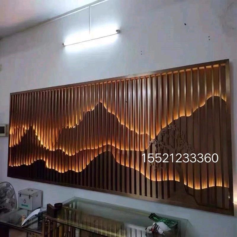 Metal Stainless Steel Outdoor Fake Mountain Screen Partition Modern Chinese Living Room Black Aluminum Sculpture Flower Hollowed-out Light Extravagant