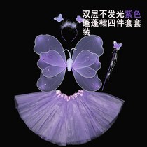 Childrens Day performance Halloween adult white powder Angel Wings butterfly wings props headband dress