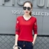 Phụ nữ trung niên chất liệu cotton dài tay áo thun nữ chất đầy quần áo 30-40-50 tuổi Người trung niên cỡ lớn xuân hè mẫu đầm nhung tuổi trung niên Quần áo của mẹ