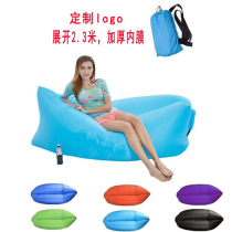 Outdoor camping lazy inflatable sofa air mattress portable grass beach single lounge chair custom printed logo