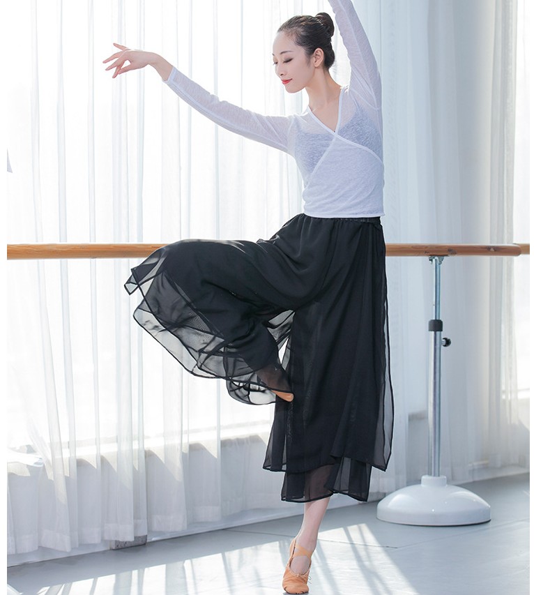 Snowspun Fluey Dance Pants Open Fork Modern Dance Rehearsal For Adults Classical Dance Broadlegged Pants Jazz Dance Out