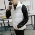 Mùa thu đông xuống áo cotton không tay trùm đầu vest nam phiên bản Hàn Quốc của xu hướng đẹp trai Slim vest vest nam Áo vest cotton