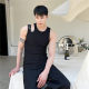 Summer niche cool style personalized shoulder strap design vest men's slim-fitting Internet celebrity sports fitness sweat vest hairstylist