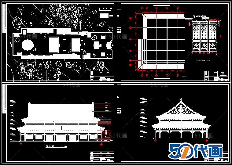 T513古建筑宝塔寺庙廊亭石塔名楼民居SU模型CAD图纸中式建...-6