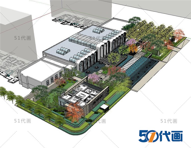 T506售楼处销售中心售楼部会所建筑设计方案文本CAD图纸SU...-8