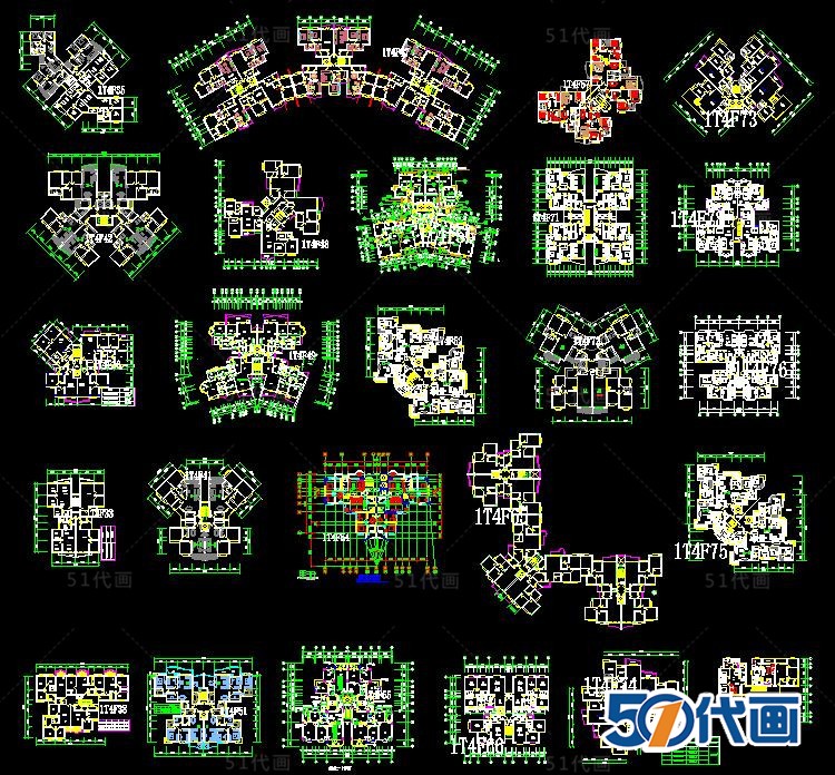 T2054居住区建筑景观规划设计方案住宅小区CAD总平面图SU模...-15