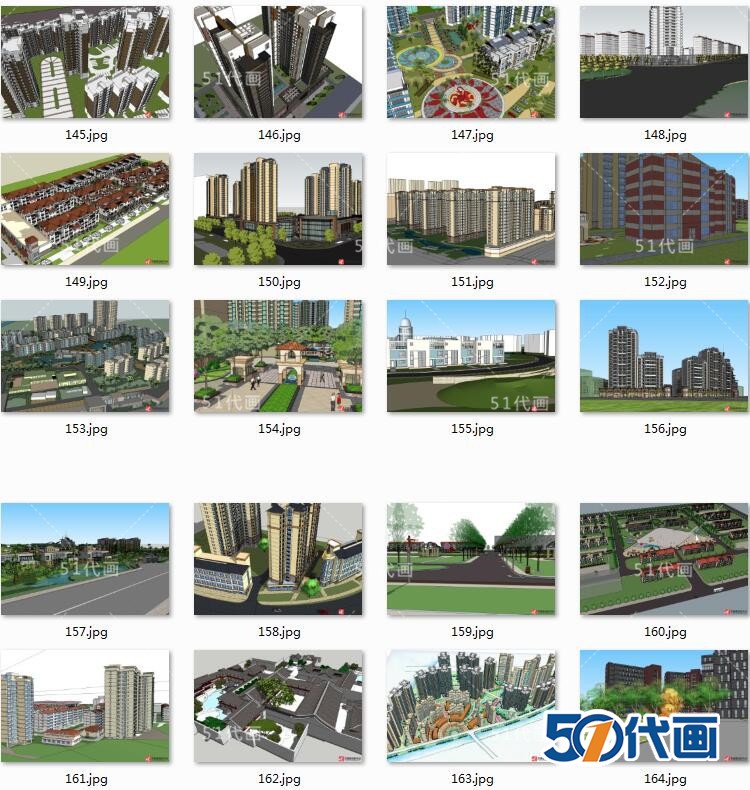 T507小区景观规划总平面图居住区住宅园林绿化总图设计SU...-8