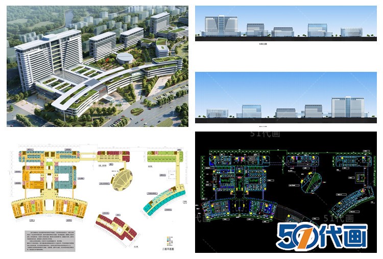 T1952综合医院医疗机构方案文本SU模型CAD施工图平面图纸建...-5