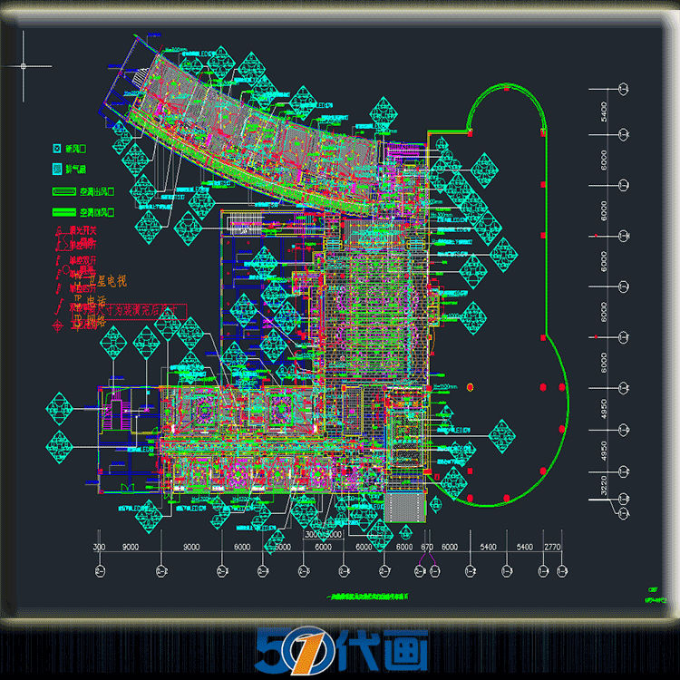 T2016餐厅茶楼火锅餐饮空间咖啡厅CAD全套施工图纸效果图装...-6