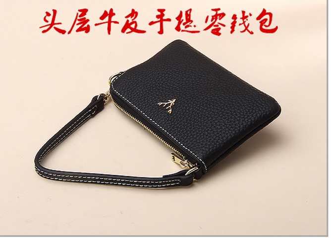 First layer cowhide womens carry coin purse 2021 new mini leather clutch texture zipper coin wallet