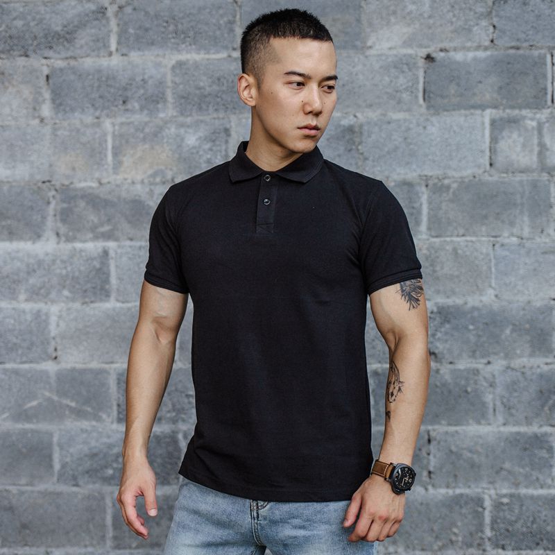 New Short Sleeve Polo Shirt Men's Turn-over-SweatBrother Summer Fitness Muscle Half-sleeved Leisure Top