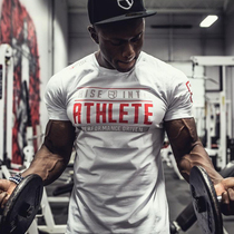 Fitness short-sleeved mens sports tights mens half-sleeved T-shirt stretch clothes sweat-absorbing muscle training jacket