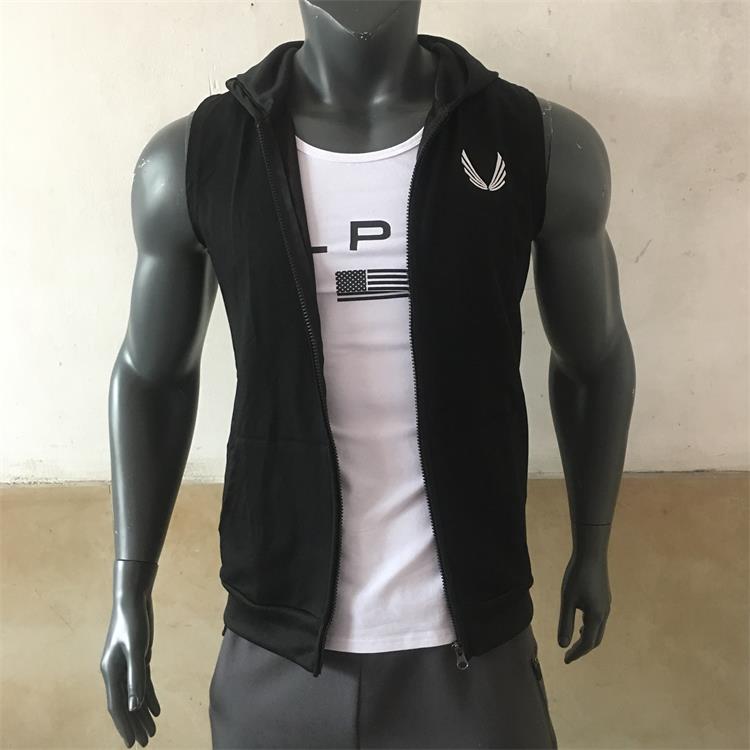 Cắt còng áo thể dục không tay trùm đầu vest cơ anh trai nam đào tạo đàn hồi vest với mui xe áo khoác adidas vrct chính hàng