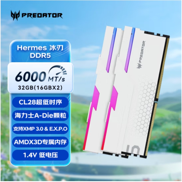 Acer Predator 32g (16g×2) Set Ddr5 6000 Frequency Desktop Memory Module Ice Blade Series