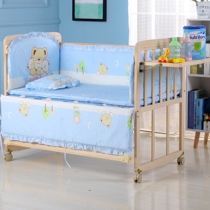 Six sets of baby beds walled pure cotton crib containment cloth anti-crash baby enclosure small fruit rosewood Diamonds Face mask Mask Poultry