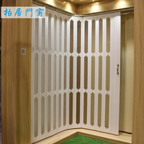 pvc folding door custom curved folding door 90 ° open kitchen partition folding sliding door moving door curtain
