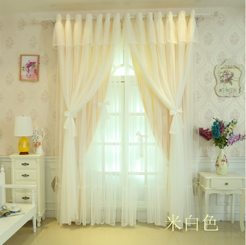 Big Princess Wind Rèm Girl Bow Rèm Bay Window Phòng ngủ Tùy chỉnh rèm phòng cưới - Phụ kiện rèm cửa